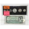 Image 1 : 1967 Canadian Centennial 6 Coin Set with $1 Bill