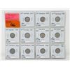 Image 1 : 11 Vintage Canadian .800 Silver Dimes -1937-1947