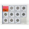 Image 1 : 10 Vintage Canada .800 Silver Quarters-1929-1949
