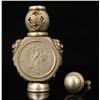 Image 9 : A SILVER BEAST & BUDDHA SNUFF BOTTLE QING DYNASTY.