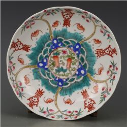 A FAMILLE VERTE PLATE GUANGXU MARK 18TH/C.