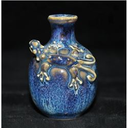 A JUN PORCELAIN BEAST SNUFF BOTTLE QING DYNASTY.