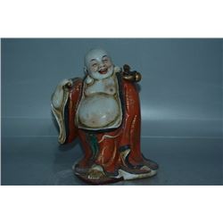 A PORCELAIN ENAMEL BUDDHA FIGURE QING DYNASTY.