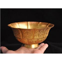A BRONZE GILD 24K-GOLD BOWL QING DYNASTY.