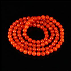 A NATURAL SOUTHERN RED AGATE BEADS BRACELET.