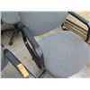 Image 8 : Qty 7 Gray Upholstered Office Arm Chairs on Wheels
