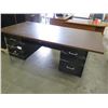 Image 3 : Metal Desk w/ Wood Top & 5 Drawers