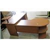 Image 1 : Modular Wooden "L" Shape Desk w/ Monitor Stand & Outside Shelf