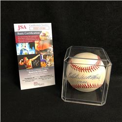 EDDIE MATTHEWS SIGNED BASEBALL W/512 HR'S INSCRIPTION (JSA COA)