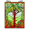 Image 1 : Fruits of Life Stained Art Glass Hanging Window Panel