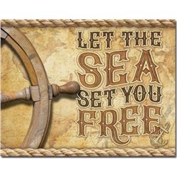 "Let The Sea Set You Free" Metal Pub Bar Sign