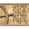 Image 1 : "Let The Sea Set You Free" Metal Pub Bar Sign