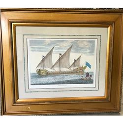 Sailing Ship Framed Lithograph Print