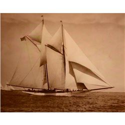 Schooner Yacht America in Vineyard Sound Sepia Tone Photo Print