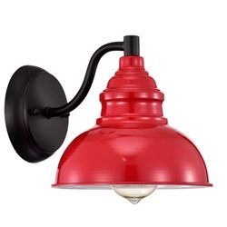 Red Industrial Style Camp Light Sconce
