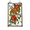 Image 1 : Sunflowers & Hummingbirds Stained Glass Hanging Window Panel