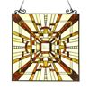 Image 1 : Tiffany Style Mission Stained Glass Hanging Window Panel