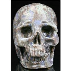Carved Blue Opal Gemstone Skull