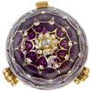 Image 3 : Purple Enamel & Gilt Purple Acorn Trinket Box Egg