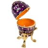Image 4 : Purple Enamel & Gilt Purple Acorn Trinket Box Egg