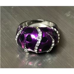 Swarovski Crystal Purple Enameled Animal Ring