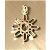 Image 3 : Rainbow Topaz & Tourmaline Sterling Sunburst Pendant