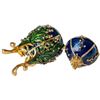 Image 3 : Lily Of The Valley Enameled Trinket Jewel Box Egg
