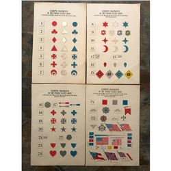 19thc Civil War Engravings, Corps Badges of the United States Army