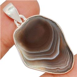 Botswana Agate & Sterling Silver Pendant