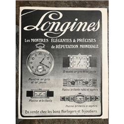 1920's Longines Watches Advertisement
