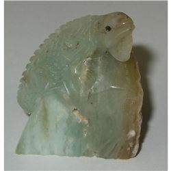 116ct Andean Blue Opal Gemstone Carving, Iguana Lizard