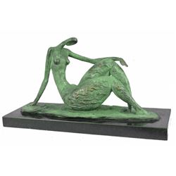 Modern Abstract Female Dancer Bronze Sculpture