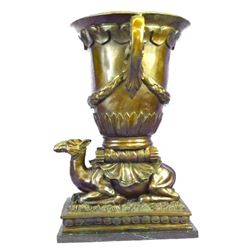 Egyptian Style Bronze Camel Planter Vase