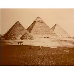 Pyramids From The Southwest, Giza Sepia Tone Photo Print