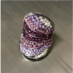 Purple Haze Crystal Silver Ring
