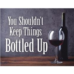 Bottled Up Wine Bar Metal Sign