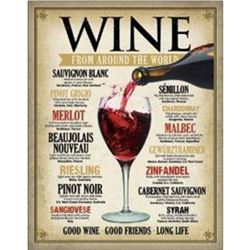 Wine Around the World Metal Pub Bar Sign