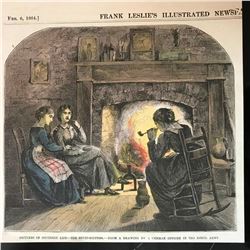 1864 Hand-colored Engraving, Southern Ladies Dipping Snuff