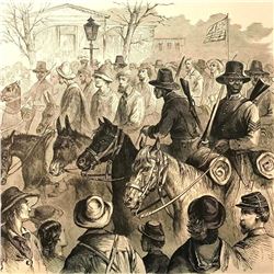 19thc Civil War Engraving, African American History, Black Americana, 1st Mississippi Negro Cavalry