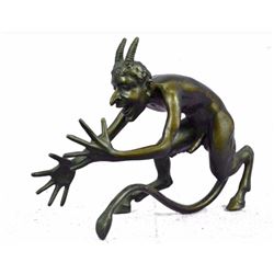 Little Devil Satyr Bronze Desk Figurine Sculpture