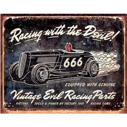 Racing With The Devil Racing Parts Metal Garage Sign
