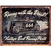 Image 1 : Racing With The Devil Racing Parts Metal Garage Sign