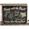Image 2 : Racing With The Devil Racing Parts Metal Garage Sign