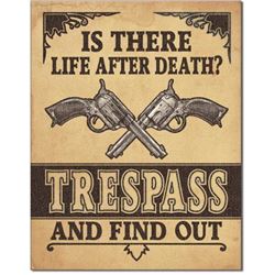 Metal Pub Bar Sign, Trespass, Is There Life After Death
