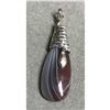 Image 5 : Botswana Agate Coiled Cobra Snake Sterling Pendant