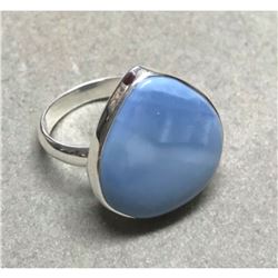 Blue Owyhee Opal Gemstone Sterling Ring