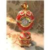 Image 1 : Russian Faberge-style Royal Chanticleer Trinket Jewel Box Egg Clock