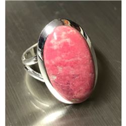 Norwegian Pink Thulite Sterling Silver Ring