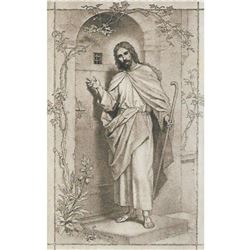 Vintage c1920â€™s Half-tone print, #798C Christ Knocking at the Door