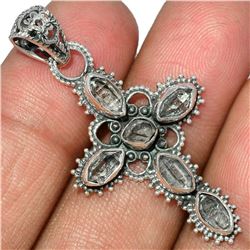 Herkimer Diamond & Sterling Silver Cross Pendant